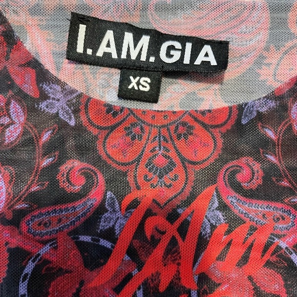 I.Am.Gia Silene Sheer Tattoo Long Sleeve Top Size XS - Picture 5 of 9